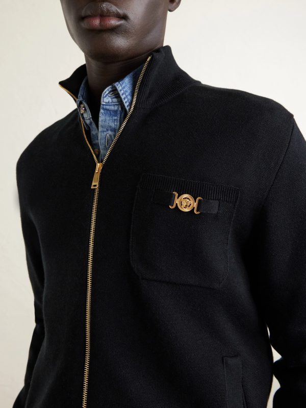Embellished Cotton-Blend Zip-Up Sweater - CU