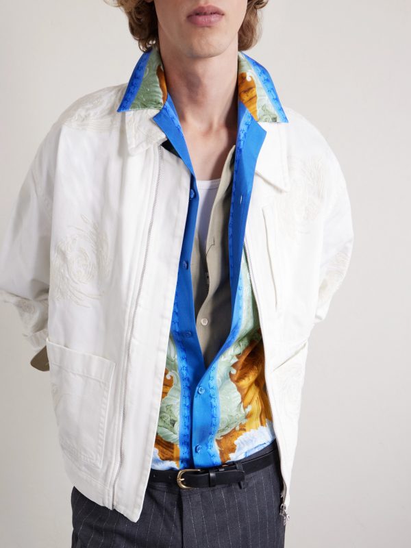 Camp-Collar Printed Silk-Twill Shirt - CU Camp-Collar Printed Silk-Twill Shirt - CU