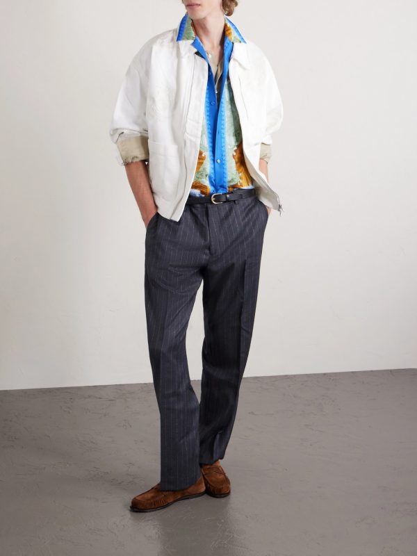 Camp-Collar Printed Silk-Twill Shirt - OU Camp-Collar Printed Silk-Twill Shirt - OU
