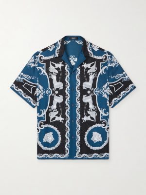Camp-Collar Printed Silk-Twill Shirt Camp-Collar Printed Silk-Twill Shirt