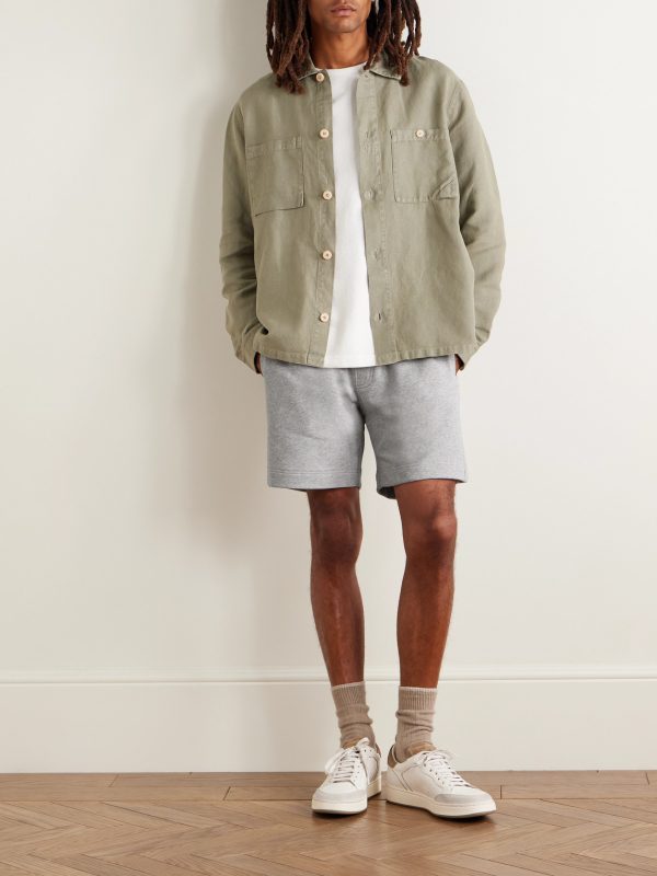 Straight-Leg Organic Cotton-Jersey Drawstring Shorts - OU Straight-Leg Organic Cotton-Jersey Drawstring Shorts - OU