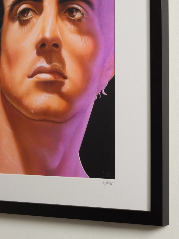 Framed 1985 Sylvester Stallone Print, 16" x 20" - CU