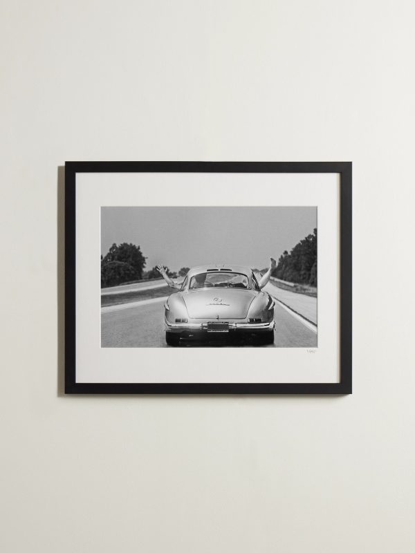 Framed 1986 Gullwing Mercedes Print, 16" x 20"