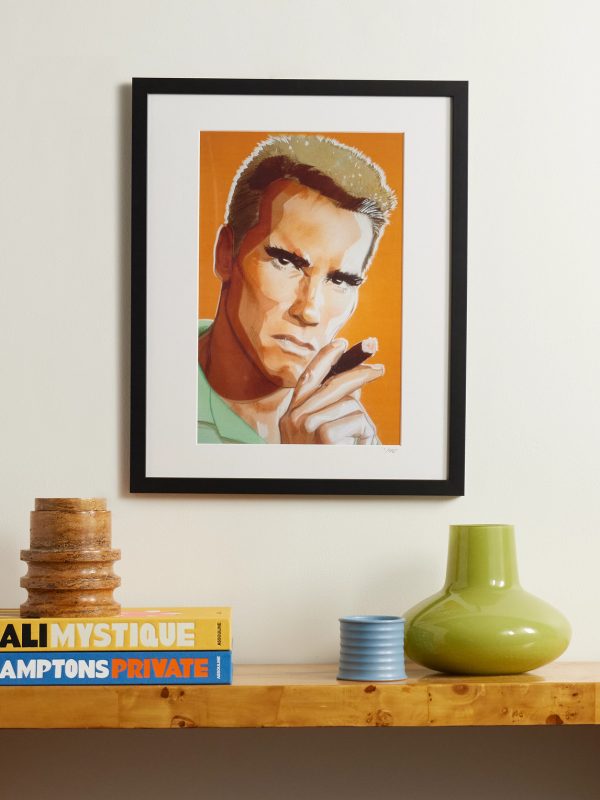 Framed 1985 Arnold Schwarzenegger Print, 16" x 20" - OU Framed 1985 Arnold Schwarzenegger Print, 16" x 20" - OU