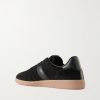 Leather-Trimmed Suede Sneakers - BK Leather-Trimmed Suede Sneakers - BK