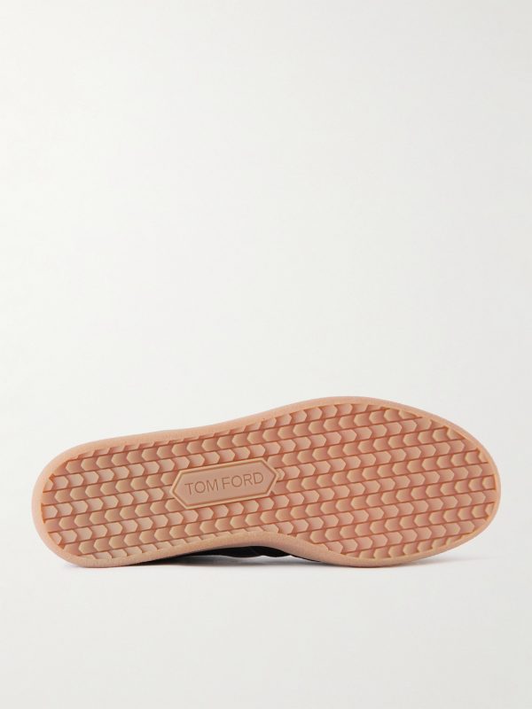 Leather-Trimmed Suede Sneakers - E1 Leather-Trimmed Suede Sneakers - E1