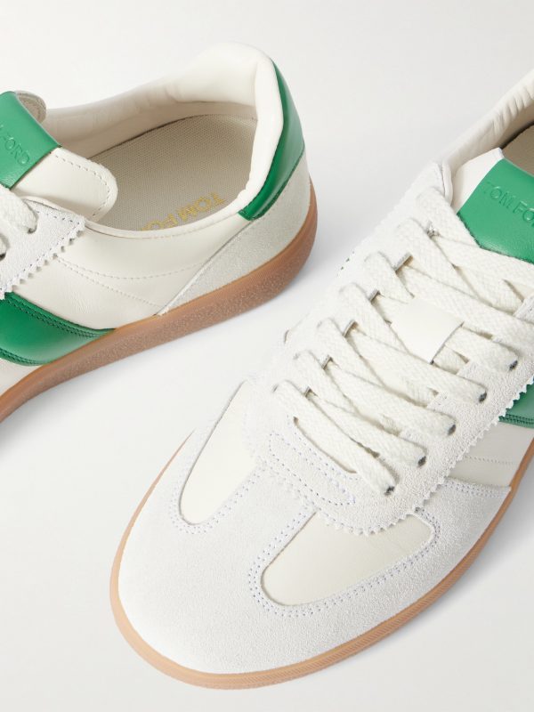 Suede-Trimmed Leather Sneakers - CU Suede-Trimmed Leather Sneakers - CU