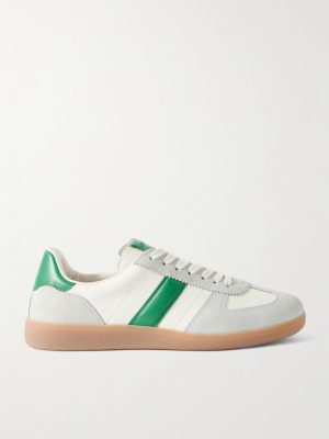 Suede-Trimmed Leather Sneakers Suede-Trimmed Leather Sneakers