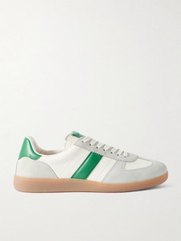 Suede-Trimmed Leather Sneakers Suede-Trimmed Leather Sneakers