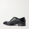 Whole-Cut Glossed-Leather Oxford Shoes - BK Whole-Cut Glossed-Leather Oxford Shoes - BK