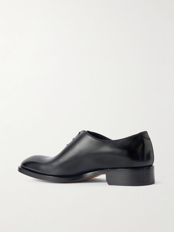 Whole-Cut Glossed-Leather Oxford Shoes - BK Whole-Cut Glossed-Leather Oxford Shoes - BK