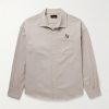 Palmer Convertible-Collar Embroidered Cotton-Twill Shirt Palmer Convertible-Collar Embroidered Cotton-Twill Shirt