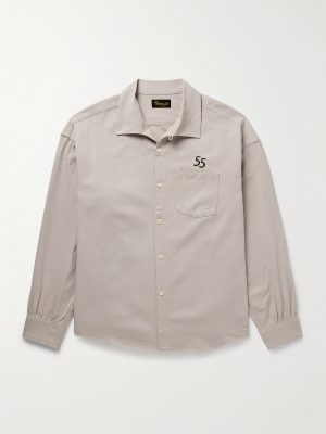 Palmer Convertible-Collar Embroidered Cotton-Twill Shirt Palmer Convertible-Collar Embroidered Cotton-Twill Shirt