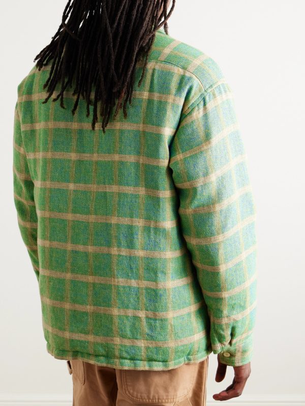 Keesey Checked Linen and Wool-Blend Down Jacket - BK Keesey Checked Linen and Wool-Blend Down Jacket - BK