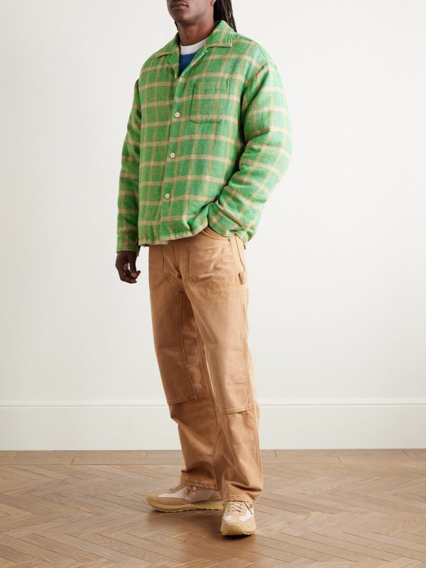 Keesey Checked Linen and Wool-Blend Down Jacket - OU Keesey Checked Linen and Wool-Blend Down Jacket - OU