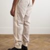 Bertone Tapered Grosgrain-Striped Cotton-Twill Trousers - BK