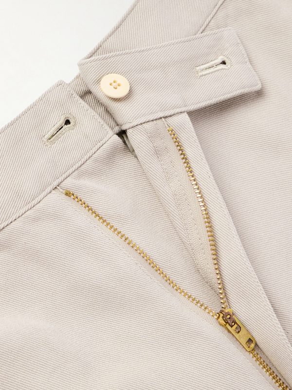 Bertone Tapered Grosgrain-Striped Cotton-Twill Trousers - E1