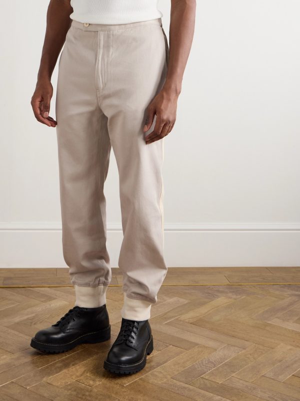 Bertone Tapered Grosgrain-Striped Cotton-Twill Trousers - FR