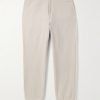 Bertone Tapered Grosgrain-Striped Cotton-Twill Trousers