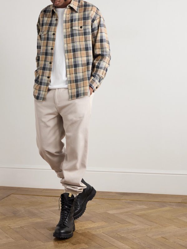 Bertone Tapered Grosgrain-Striped Cotton-Twill Trousers - OU