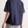 Crosby Convertible-Collar Embroidered Wool and Linen-Blend Shirt - BK Crosby Convertible-Collar Embroidered Wool and Linen-Blend Shirt - BK