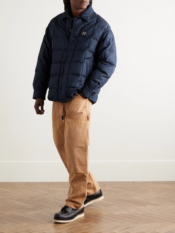 Coach Appliquéd Quilted Wool and Silk-Blend Twill Down Jacket - OU Coach Appliquéd Quilted Wool and Silk-Blend Twill Down Jacket - OU