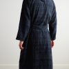 Chalk Striped Cotton-Terry Jacquard Hooded Robe - BK Chalk Striped Cotton-Terry Jacquard Hooded Robe - BK
