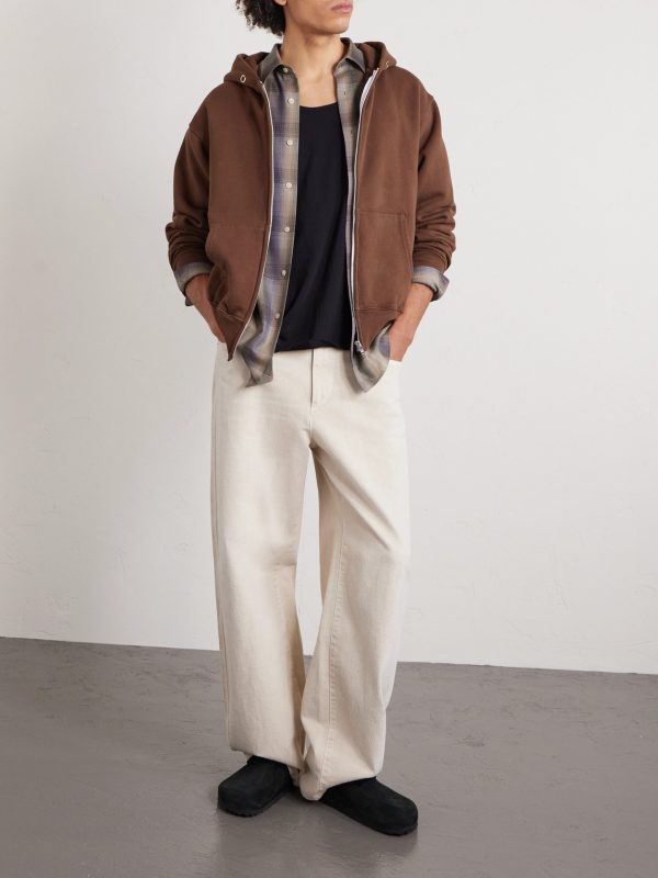 Garment-Dyed Cotton-Jersey Zip-Up Hoodie - OU Garment-Dyed Cotton-Jersey Zip-Up Hoodie - OU