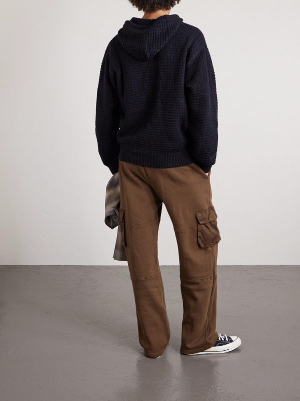 Heavyweight Straight-Leg Structured-Fleece Cotton-Jersey Drawstring Cargo Trousers - BK Heavyweight Straight-Leg Structured-Fleece Cotton-Jersey Drawstring Cargo Trousers - BK