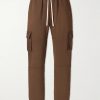 Heavyweight Straight-Leg Structured-Fleece Cotton-Jersey Drawstring Cargo Trousers Heavyweight Straight-Leg Structured-Fleece Cotton-Jersey Drawstring Cargo Trousers