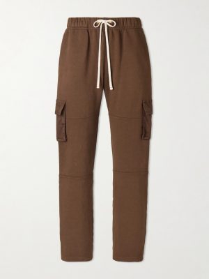Heavyweight Straight-Leg Structured-Fleece Cotton-Jersey Drawstring Cargo Trousers Heavyweight Straight-Leg Structured-Fleece Cotton-Jersey Drawstring Cargo Trousers