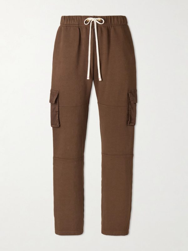 Heavyweight Straight-Leg Structured-Fleece Cotton-Jersey Drawstring Cargo Trousers Heavyweight Straight-Leg Structured-Fleece Cotton-Jersey Drawstring Cargo Trousers