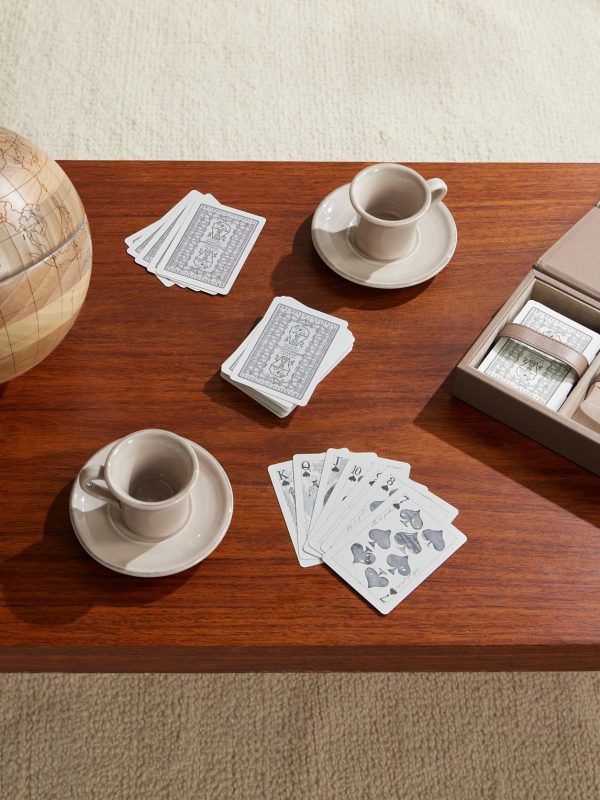 Full-Grain Leather Playing Card Set - OU