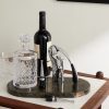 Set of Two Horn and Stainless Steel Bottle Stoppers - OU Set of Two Horn and Stainless Steel Bottle Stoppers - OU