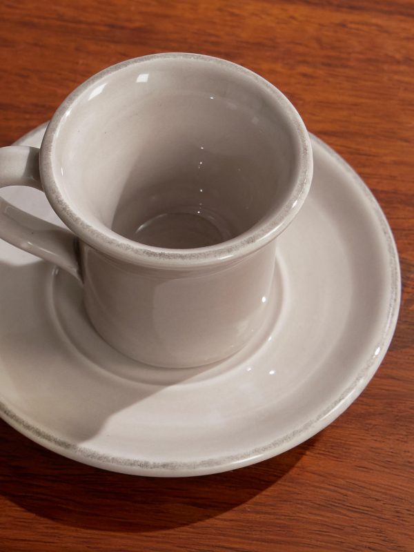 Set of Two Ceramic Espresso Cups and Saucers - CU Set of Two Ceramic Espresso Cups and Saucers - CU