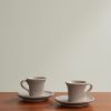 Set of Two Ceramic Espresso Cups and Saucers Set of Two Ceramic Espresso Cups and Saucers