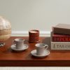 Set of Two Ceramic Espresso Cups and Saucers - OU Set of Two Ceramic Espresso Cups and Saucers - OU