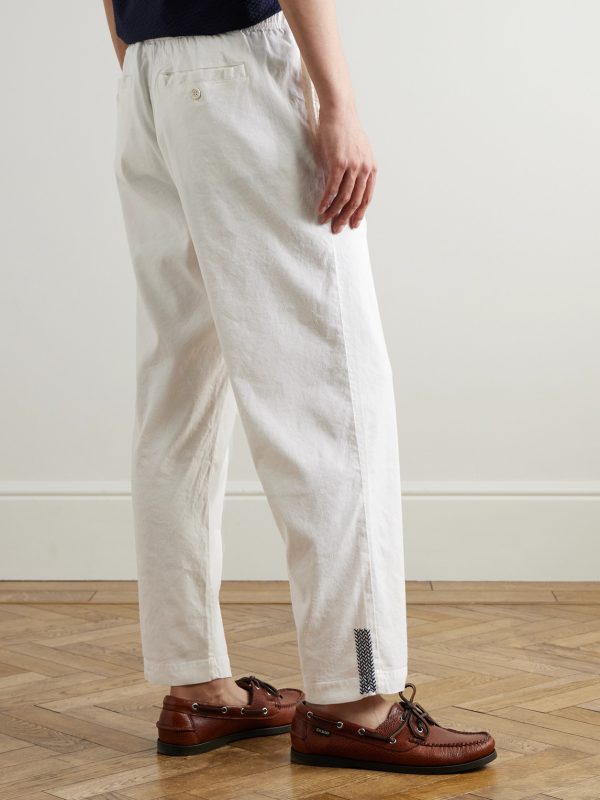 Sonoran Tapered Linen-Blend Drawstring Trousers - BK Sonoran Tapered Linen-Blend Drawstring Trousers - BK