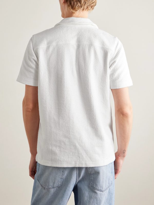Maitan Camp-Collar Ribbed Organic Cotton-Terry Shirt - BK Maitan Camp-Collar Ribbed Organic Cotton-Terry Shirt - BK