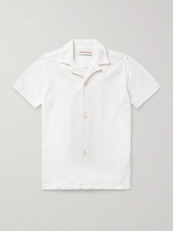 Maitan Camp-Collar Ribbed Organic Cotton-Terry Shirt Maitan Camp-Collar Ribbed Organic Cotton-Terry Shirt