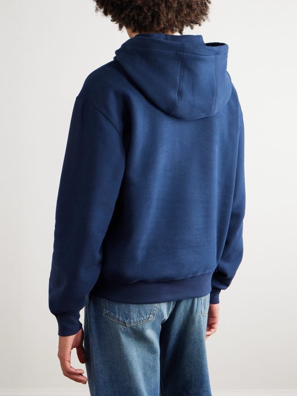 Logo-Embroidered Cotton-Jersey Hoodie - BK Logo-Embroidered Cotton-Jersey Hoodie - BK