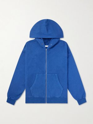 Jumbo Cotton-Jersey Zip-Up Hoodie