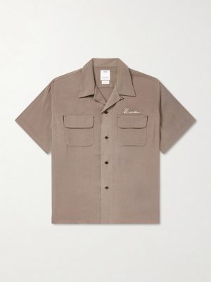 Judo Convertible-Collar Logo-Embroidered Woven Shirt Judo Convertible-Collar Logo-Embroidered Woven Shirt