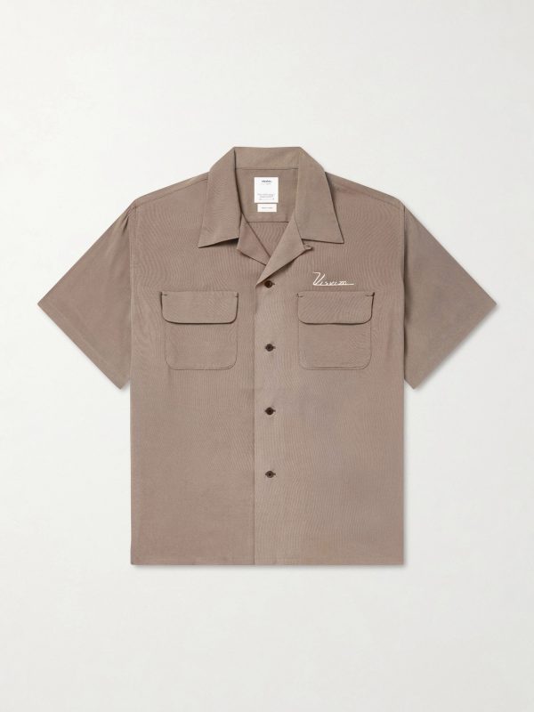 Judo Convertible-Collar Logo-Embroidered Woven Shirt Judo Convertible-Collar Logo-Embroidered Woven Shirt