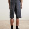 Straight-Leg Frayed Cotton-Twill Shorts - BK