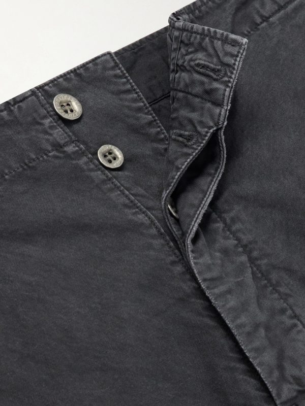 Straight-Leg Frayed Cotton-Twill Shorts - E1