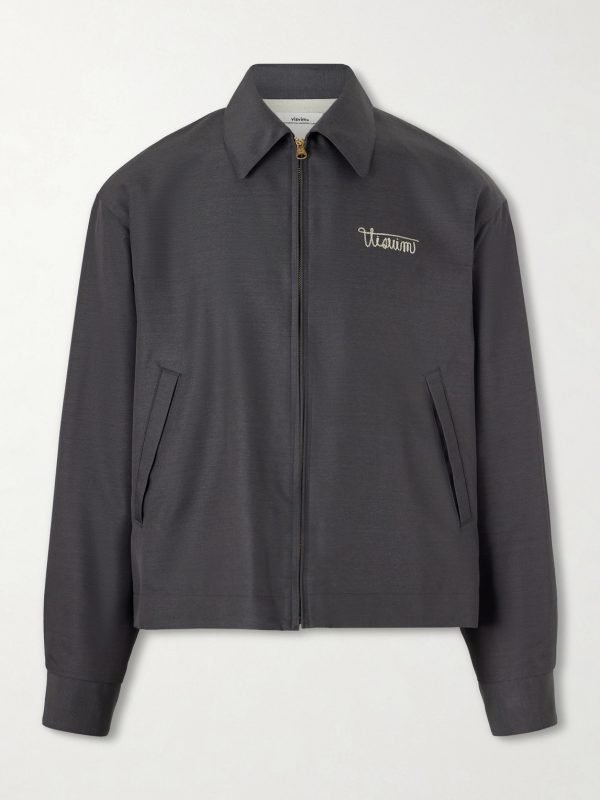 Kluane Logo-Embroidered Wool and Silk-Blend Blouson Jacket