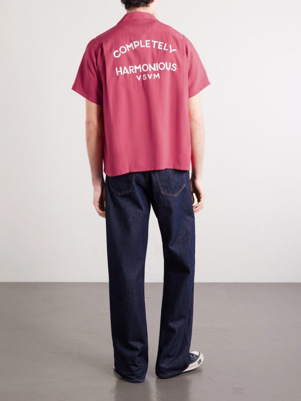 Logo-Embroidered Convertible-Collar Woven Shirt - BK Logo-Embroidered Convertible-Collar Woven Shirt - BK