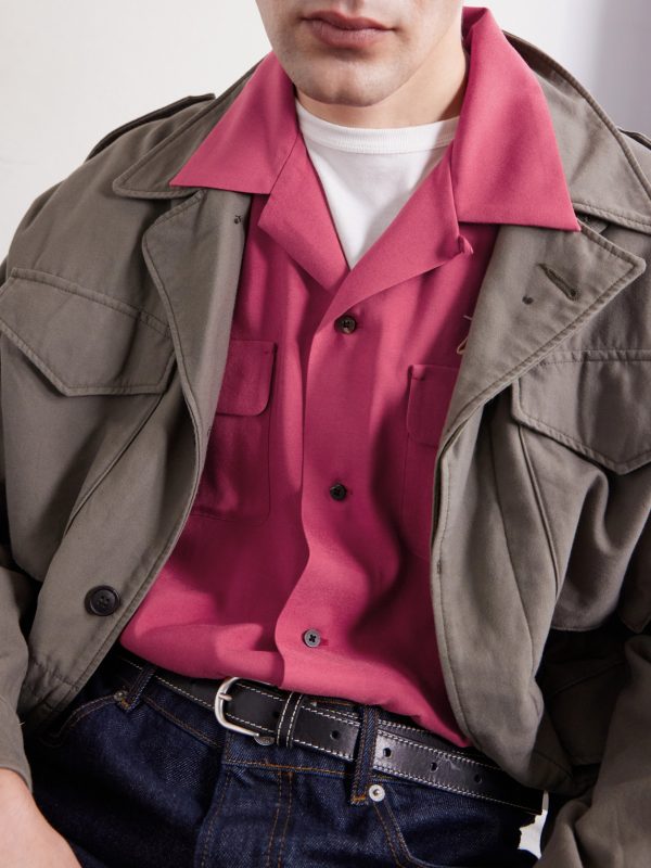 Logo-Embroidered Convertible-Collar Woven Shirt - CU Logo-Embroidered Convertible-Collar Woven Shirt - CU
