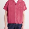 Logo-Embroidered Convertible-Collar Woven Shirt - FR Logo-Embroidered Convertible-Collar Woven Shirt - FR